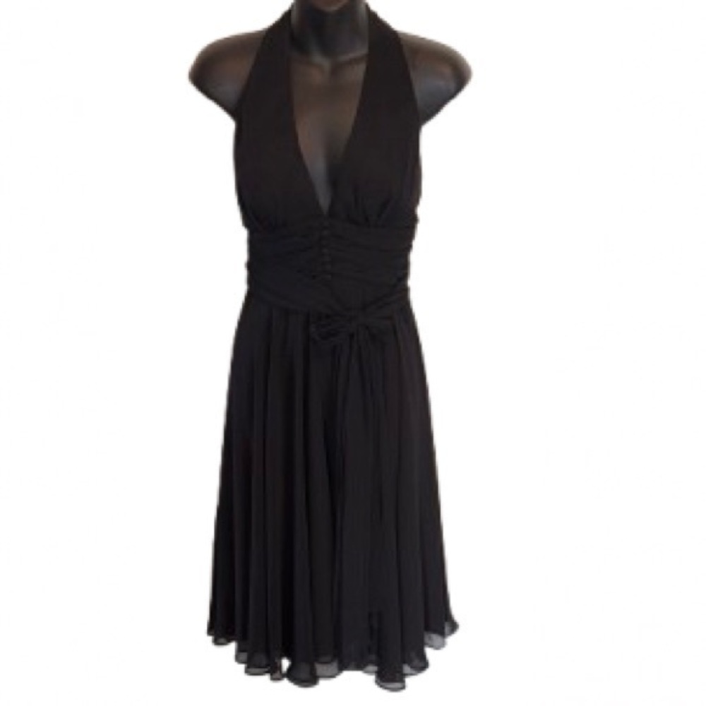 White House Black Market Black Backless Dress size 4